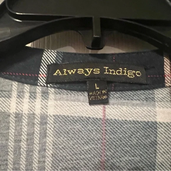 NWT Always Indigo Women’s Plaid Shirt - Picture 4 of 10
